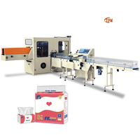 Machine d'emballage automatique de serviettes en papier, machine d'emballage de serviettes en papier avec film plastique PE pour serviettes en papier douces pour le visage