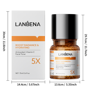 Tonique facial éclaircissant à la vitamine C et antioxydant Lanbena pour femmes, soin de la peau, vente en gros sous marque privée - Product Image 1
