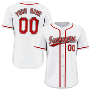 Camiseta de Béisbol Sublimada Personalizada para Hombre, Roja, Manga Corta, con Botones, Malla de Poliéster, Uniforme de Equipo, 180g, Cuello de Béisbol - Product Image 3