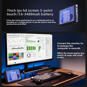 มินิโฮสต์ N200 เจนเนอเรชั่น 12 หน้าจอสัมผัส 7 นิ้ว ระบบปฏิบัติการ Win11 พร้อม Office  แท็บเล็ตเกมมิ่ง N150/N305  พีซีใหม่  Quad Core DDR5 16GB SSD CN MN-7 Quad Core - Product Image 5