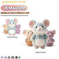 Animaux en peluche ODM, souris en peluche en coton, doux et confortables, expressions mignonnes, style dessin animé, cadeaux pour enfants, compagnons de sommeil