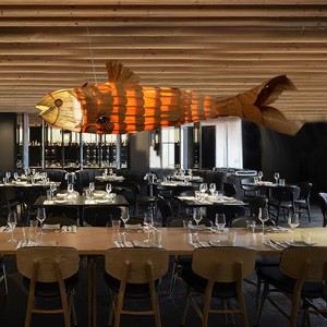 Люстра в форме рыбы в вестибюле отеля, клубный ресторан, ресторан, дизайн, креативная люстра в форме рыбы - Product Image 3