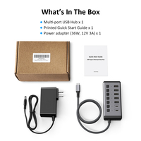 Adaptor Daya Colorii CP07A dengan Sakelar On/off USB C HUB 7 in 1 Konverter 10Gbps Usb C Data Hub