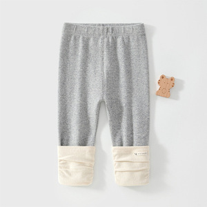Leggings tricotés <span class=keywords><strong>pour</strong></span> bébés filles, couleur contrastée, design à revers, imprimé à pois, taille élastique, pantalons décontractés <span class=keywords><strong>pour</strong></span> l'automne - Product Image 2