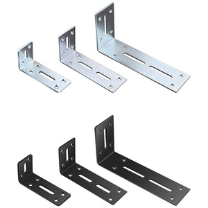 Support d'angle en L en fer pour étagère, meuble, armoire, fixation robuste avec trous réglables - Product Image 1