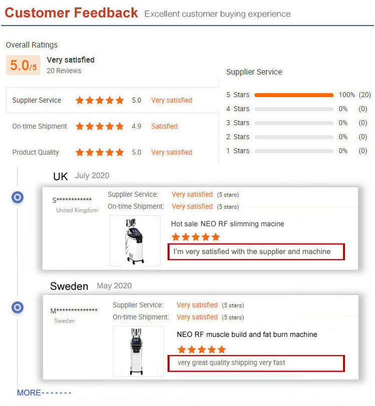 emsculpt machine feedback
