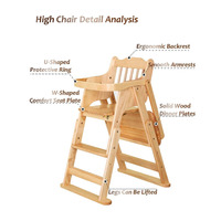 Chaise haute en bois de haute qualité avec plateau chaise haute pour bébé tabouret haut pour enfants chaise de salle à manger pour bébés