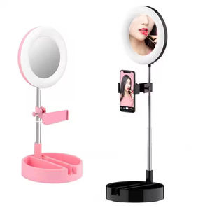Espejo Cosmético Plegable Multifuncional de Bajo Precio para Adquisiciones Mixtas, Espejo de Escritorio, Anillo de Luz para Selfies, Soporte para Transmisión en Vivo - Product Image 3
