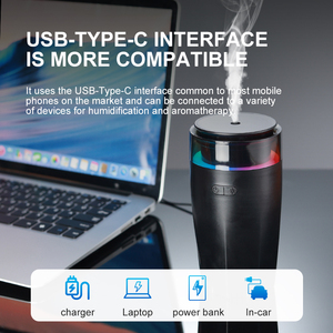 Customized 80ml Portable Aromatherapy Aroma <b>Diffuser</b> Type-C Auto Perfume <b>Oil</b> for Home Car Electronic Air Freshener USB Power - Product Image 3
