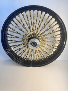 Juego de Ruedas de Motocicleta con Radios Cromados, Acabado Dorado, Llantas Delanteras y Traseras para Harley Touring Retrofit - Product Image 2