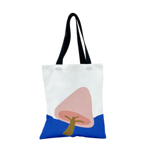 Sac fourre-tout en toile de coton écologique personnalisable mini sac à provisions avec poignée imprimé uni réutilisable cadeau de supermarché de logo personnalisé - Product Image 1