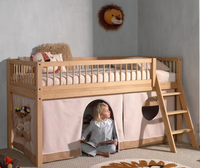 Lit mezzanine - Design moderne en bois de pin massif, meubles écologiques pour chambre d'enfant, livraison démontée