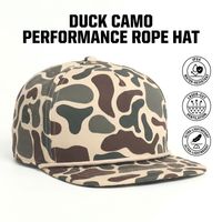 Casquette de golf tactique 5 panneaux en toile imperméable avec découpe laser camouflage canard, perforations et cordon, style hip-hop, pour la chasse