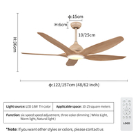 C255 Ventilateur de plafond de 48/62 pouces avec kit d'éclairage avec télécommande Ventilateur en ABS à 5 pales