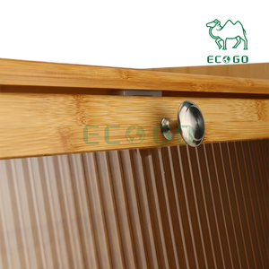 Boîte à pain grande capacité cuisine boîte de rangement des aliments avec boîte à pain en bambou acrylique - Product Image 4