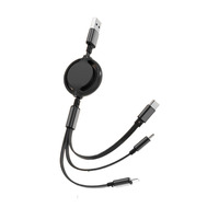 Grosir kabel Data usb pengisian cepat, kabel Data usb untuk ponsel iPhone 3 dalam 1