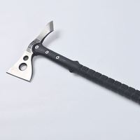 Hache tactique de survie de qualité industrielle supérieure, à dos plat, manche en TPR/bois, personnalisable OEM DIY, en acier au carbone