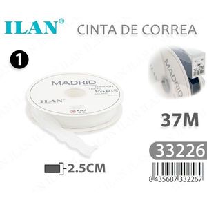 Cinta de Tela Ilan de 2.5 cm x 37 m, Color Blanco Madrid - Product Image 2