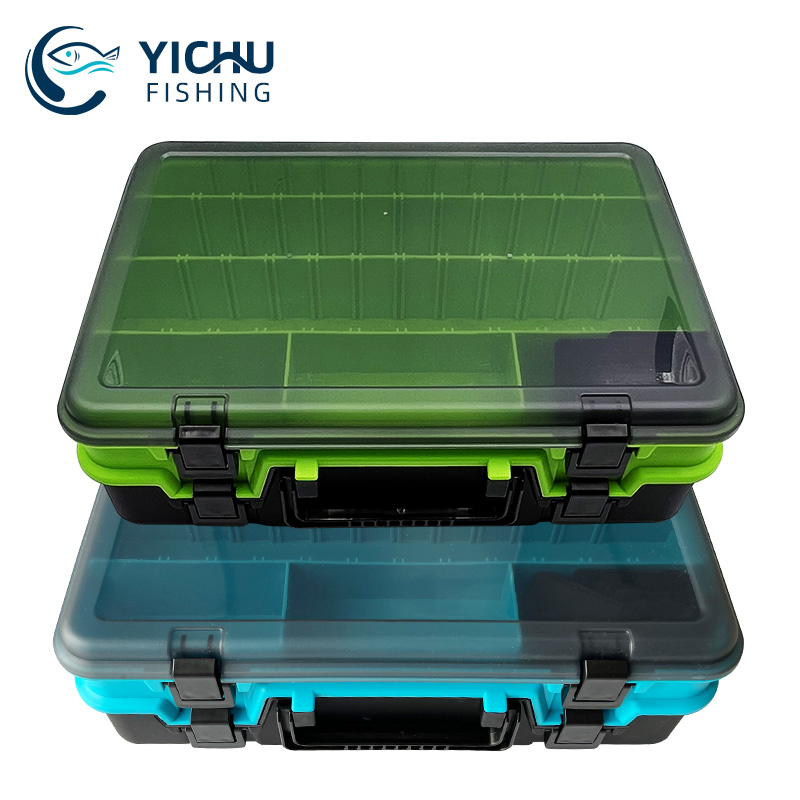 Double Layer Combater Lure Box com divisórias ajustáveis Multifunções Pesca ao ar livre Grande Capacidade de armazenamento Fishing Tool Box