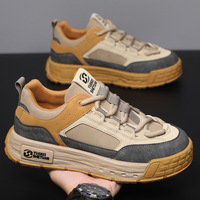 Chaussures décontractées pour hommes automne-hiver, style skate, à semelle épaisse, rehaussantes, en toile, avec semelle extérieure en caoutchouc antidérapante et coussin d'air, pour le travail