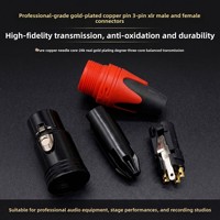 Vente directe usine – Connecteur XLR à trois broches en cuivre plaqué or pour microphone et mixeur audio/vidéo
