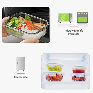 Hxglass Anpassbare Runde Rechteckige Beheizte Lunchbox Mikrowellengeeignet Luftdichter Deckel Frischhaltende Schüssel Lunchbox für Erwachsene - Product Image 2