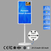 Nouvel écran intelligent portable 4K UHD de 32 pouces, Android 14 RK3576S, moniteur portable avec roues et batterie pour la maison et le bureau