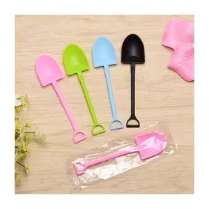 Hot Selling Disposable Small Pudding Ice-cream Plastic Spoon Colored Smoothie Dessert Pink Green Black Blue Transparent PP Spoon