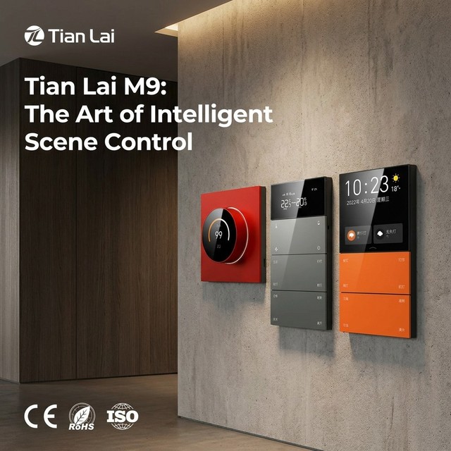 Tianlai 4 Gang Wall Light Switch Home Technology Smart Dimmer Rotary Switch Smart Home Devices