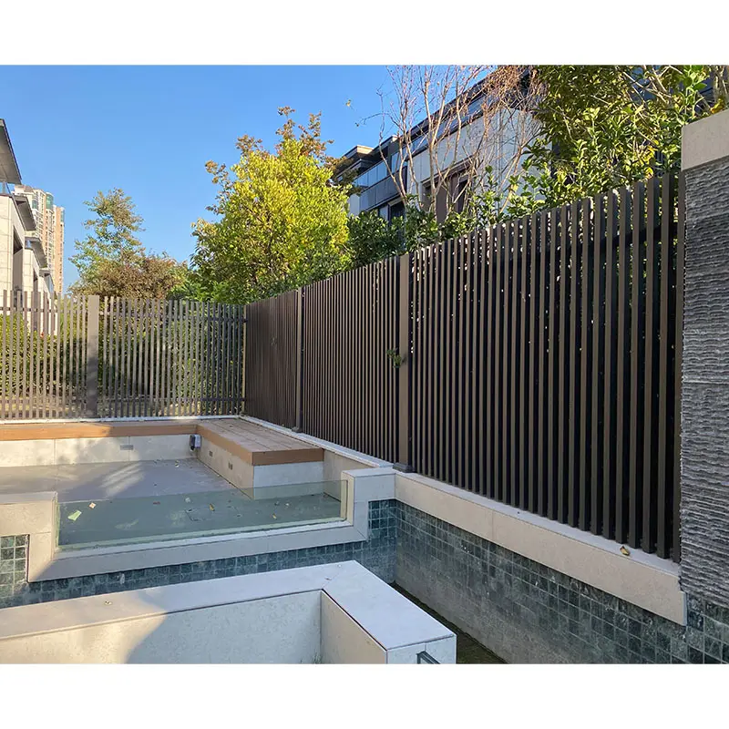 Aubesi Garden Aluminum Balcony Privacy Fence Profile Louver Frame Bar Horizontal Slat Fencing