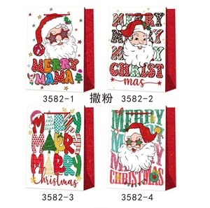 Bulk Christmas Draw <b>String</b> Paper Gift Packaging <b>Bags</b> for Holiday Presents - Product Image 5