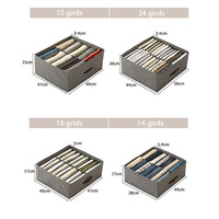 Boîte de rangement pour vêtements pliable en tissu non tissé, grande capacité, organisateur de tiroir de garde-robe pour pantalons, jeans, t-shirts