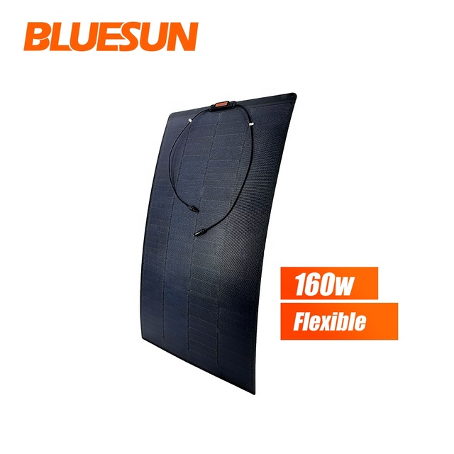Germany Hot BlueSun Semi Flexible 160W 175 Watt 12 Volt Best Flexible Solar Panels Prefab House for Boats