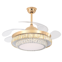 Ventilateur de plafond intelligent rétractable moderne de 42 pouces avec télécommande et lumière LED