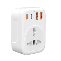 Reisende 12W Max EU Adaptador de viaje de alimentación internacional Enchufes y enchufes múltiples portátiles con 2 USB y 2 Tipo-C para EE. UU. UE DE REINO UNIDO AU