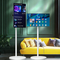 Téléviseur intelligent sans fil 21,5/24/27/32 pouces, moniteur Android avec batterie intégrée de 10 heures, téléviseur portable, écran tactile, écran LCD Refee