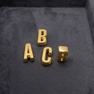 Breloques en lettres plaquées or A-Z, perles en métal alphabet pour collier, bracelet, fabrication de bijoux DIY, accessoires - Product Image 4