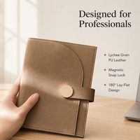Carnet de notes A5 en cuir PU avec logo personnalisé, fermeture magnétique, marque-page, OEM ODM, cadeau d'entreprise, agenda, 100 feuilles