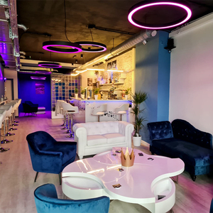 Lámpara colgante circular para cine <span class=keywords><strong>de</strong></span> películas, hotel, apartamento, iluminación LED RGBW - Product Image 6