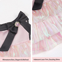 Robe pour chien TOUCHDOG pour petits chiens, robe tutu scintillante, robes d'été pour animaux de compagnie, nœud papillon rose diamant, tenue de cérémonie pour animaux de compagnie pour les mariages