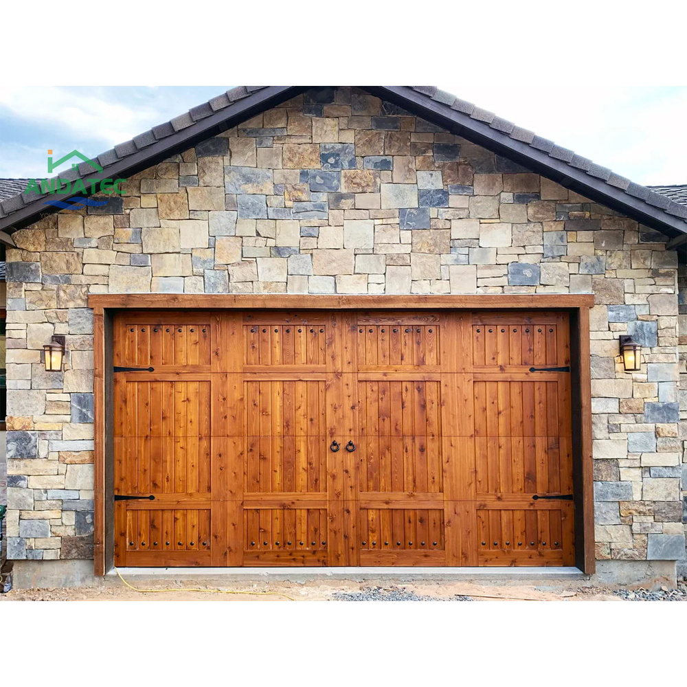10 X 10 Factory Direct Customized Roll-Up Garage Door Insulated Automatic Wooden Glass Garage Door