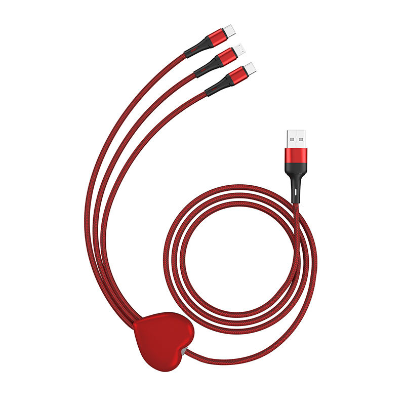 สาย USB 3 in 1สีแดง