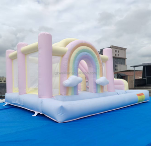 Château gonflable commercial d'extérieur avec toboggan, jeux de château gonflable amusants, combo de château gonflable avec toboggan - Product Image 1