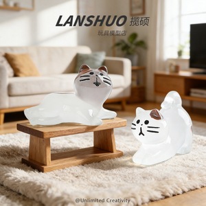 ตุ๊กตาแมวเรซิ่น Lanshuo ของตกแต่งขนาดเล็ก 3 มิติ พร้อมไฟ น่ารัก สไตล์ฮาโลวีน สำหรับของขวัญงานฝีมือตกแต่งโต๊ะทำงานธีมไก่ - Product Image 4