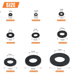 Arandelas planas de nailon negro Sanya, M2 a M12, kit surtido de 800 piezas, grado A métrico, para fabricación de productos electrónicos - Product Image 5