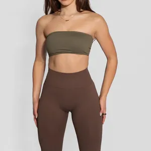 <span class=keywords><strong>Reggiseno</strong></span> sportivo a fascia <span class=keywords><strong>imbottito</strong></span> <span class=keywords><strong>senza</strong></span> <span class=keywords><strong>spalline</strong></span> da donna solido <span class=keywords><strong>senza</strong></span> maniche supporto Wireless Bralette Crop Tube Top Yoga Fitness - Product Image 4
