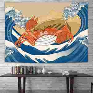 Tapiz de pared Ukiyo-e de estilo INS moderno, estilo japonés tradicional, decorativo para habitación, mesita de noche, decoración artística para pared del hogar - Product Image 1