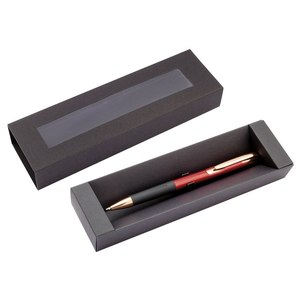 Boîte à stylos en carton noir avec fenêtre pour le rangement et l'emballage des stylos à bille - Product Image 1