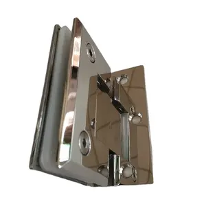 Bevel bathroom door hardware A015 wall to glass 90 degree stainless steel frameless shower screen door hinge