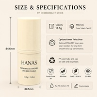 Tube d'emballage de parfum solide brillant personnalisé, conteneur de déodorant à remplissage par le haut/le bas avec bouchon à clapet en PP mono de 13,5 g, vente chaude